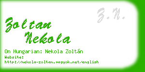 zoltan nekola business card